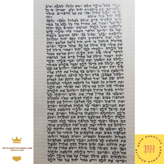 Sefer Torah ecriture Ashkenaze 30cm Beth Haketiva